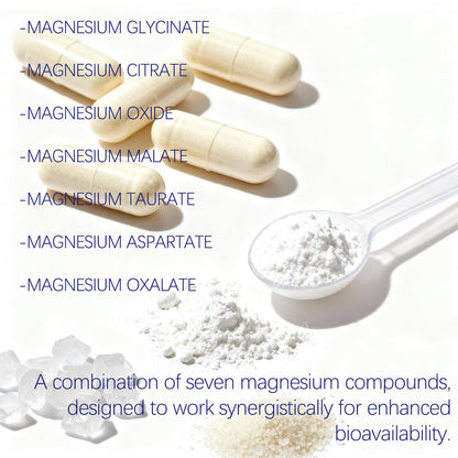 Magnesium Complex 1000mg - 7-in-1 Supplement with Glycinate, Citrate & Malate - Supports Muscle Relaxation, Sleep, Heart Health - High Absorption Capsules, 90 Count (1) CellJuvMax buy supplements Au
