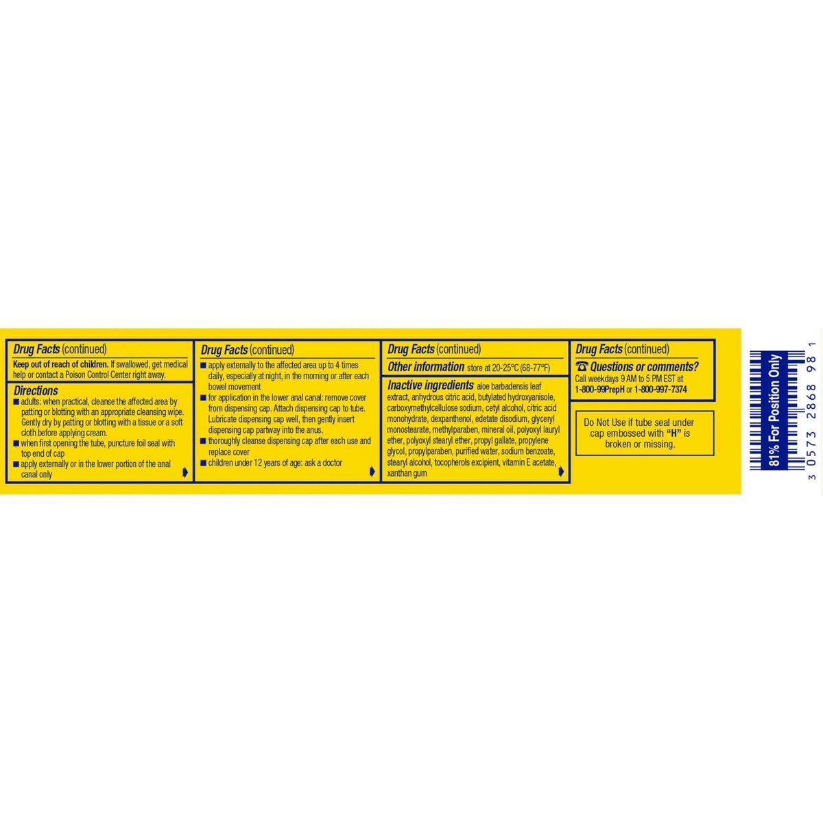 Preparation H Hemorrhoid Symptom Treatment Cream (2 x 1.8 Ounce Tube), Maximum Strength Multi-Symptom Pain Relief with Aloe Preparation HBuy Supplements Australia