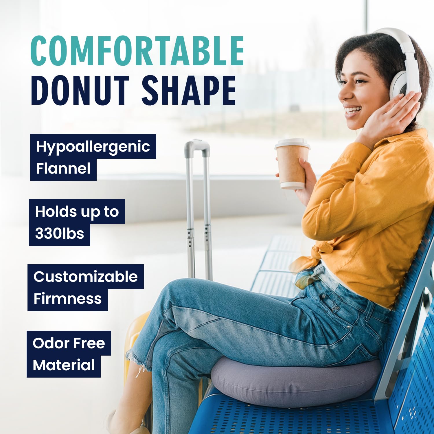 Dr. Frederick’s Original Inflatable Donut Pillow - 18" Seat Cushion for Tailbone Pain, Hemorrhoids & Bed Sores – Doctor-Developed for Postpartum, Prostatitis & Travel - Odor-Free, Durable Vinyl - Gray Dr. Frederick's OriginalBuy Supplements Australia