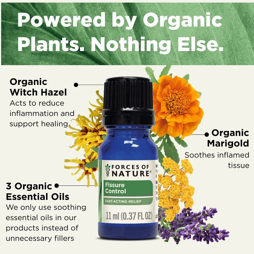 Forces of Nature Fissure Control, Organic Homeopathic Treatment with Witch Hazel for Anal Fissures, Hemorrhoid Related Irritation & Discomfort, Fast, Natural Topical Relief, 0.37 FL OZ Forces of NatureBuy Supplements Australia