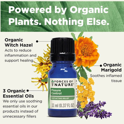 Forces of Nature Fissure Control, Organic Homeopathic Treatment with Witch Hazel for Anal Fissures, Hemorrhoid Related Irritation & Discomfort, Fast, Natural Topical Relief, 0.37 FL OZ Forces of NatureBuy Supplements Australia