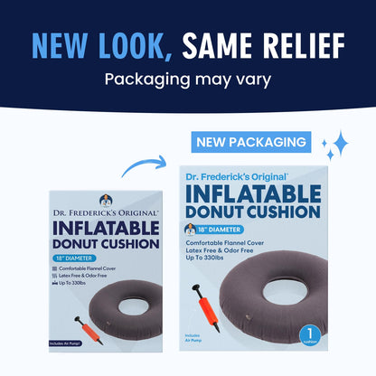 Dr. Frederick’s Original Inflatable Donut Pillow - 18" Seat Cushion for Tailbone Pain, Hemorrhoids & Bed Sores – Doctor-Developed for Postpartum, Prostatitis & Travel - Odor-Free, Durable Vinyl - Gray Dr. Frederick's OriginalBuy Supplements Australia