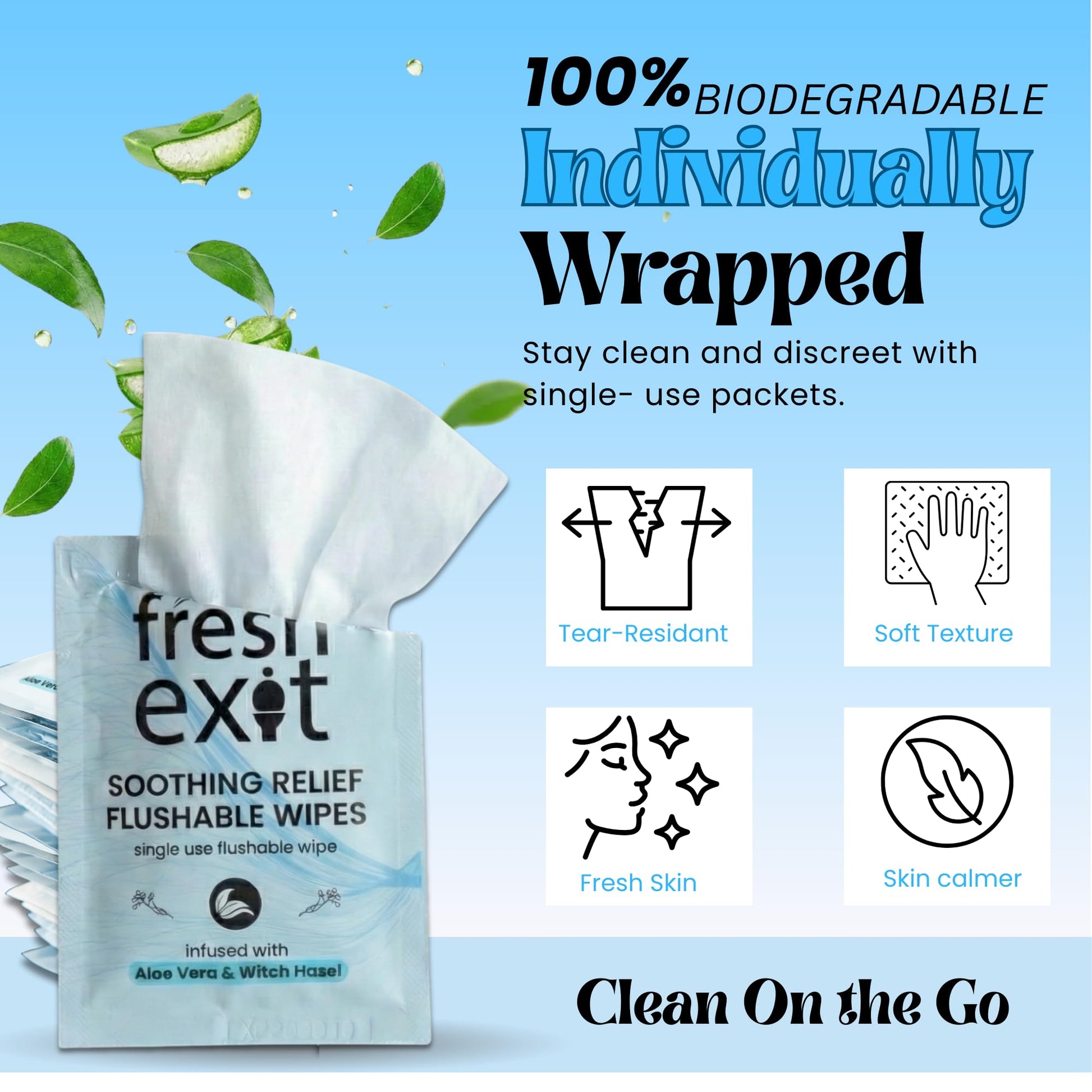 FreshExit Flushable Hemorrhoid Wipes – 36 Count – Individually Wrapped with Witch Hazel & Aloe Vera, Large Discreet Travel Wipes for Adults, Soothing & Gentle on Skin FreshExitBuy Supplements Australia