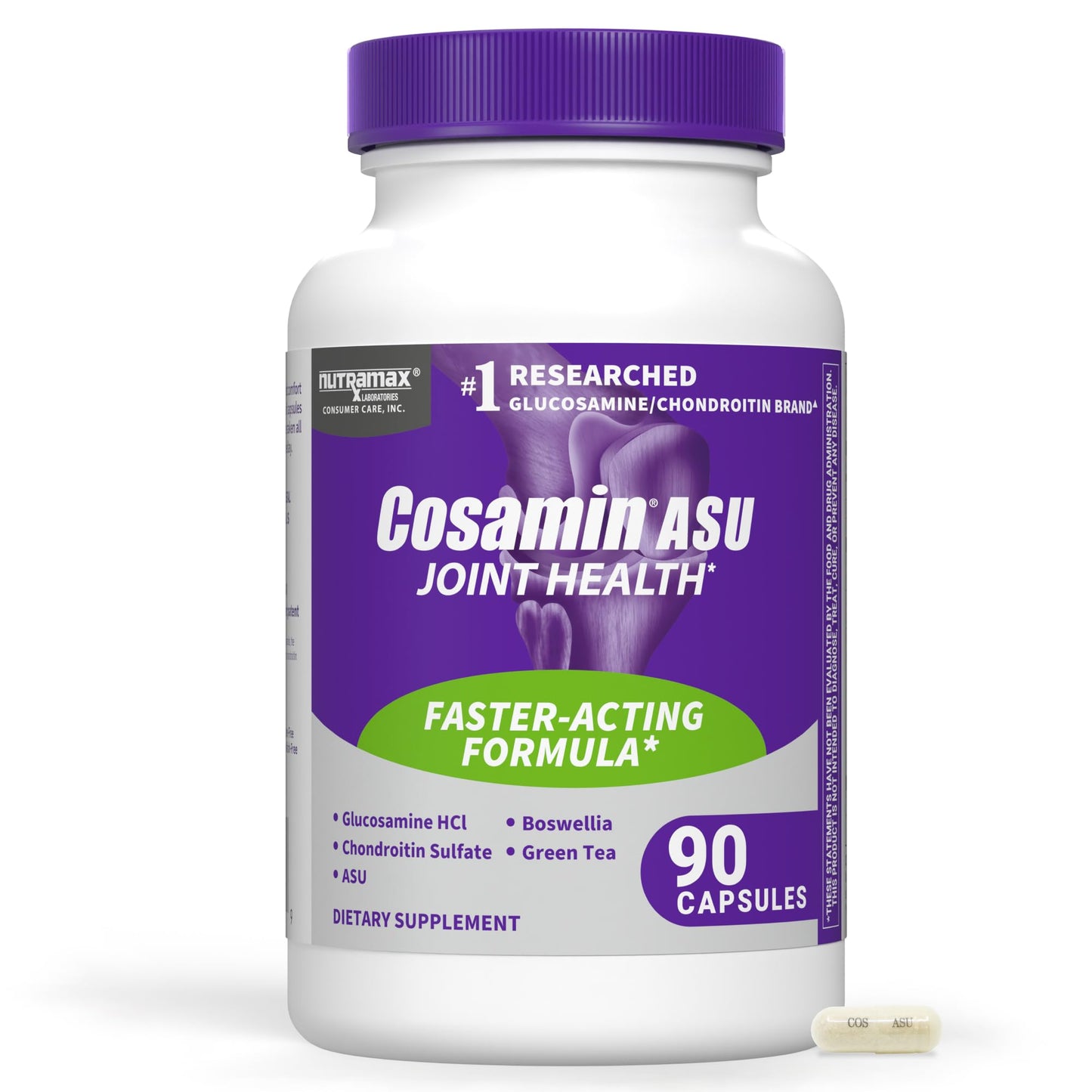 Nutramax Cosamin ASU Faster-Acting Joint Health Supplement, 230 Capsules | Faster-Acting Formula with Glucosamine, Chondroitin, ASU, and Boswellia for Joint Support, Third Party Tested