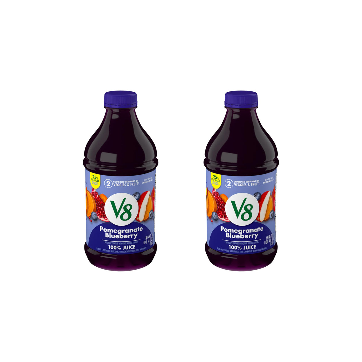 V8 Blends 100% Juice Pomegranate Blueberry Juice, Fruit and Vegetable Juice Blend, 46 Fl Oz Bottle (Pack of 2) V8 buy supplements Au