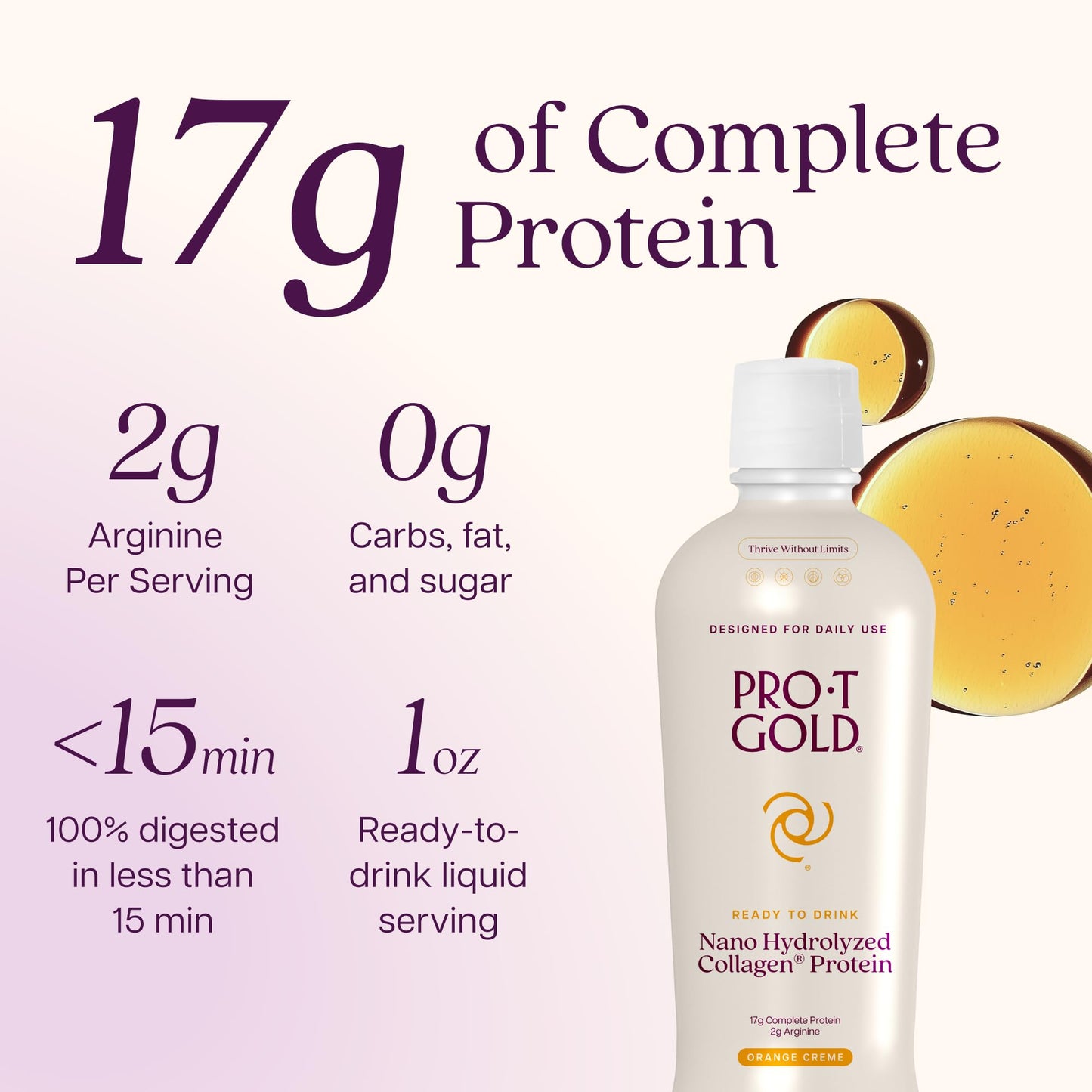 Liquid Collagen Protein Shot, Berry, 17g Protein, 24 pk | Nano Hydrolyzed Grass Fed Collagen, 0g Carbs, Hair, Skin & Nails, Amino Acids, Sugar Free, Gluten Free, 1 fl oz Shots