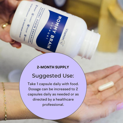 Mommy Brain Postnatal Supplement (60 Capsules) for Cognitive Health, Mood, Energy with GPC and CDP Choline, Phosphatidylserine, Omega-3 DHA