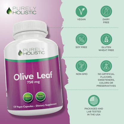 Olive Leaf Extract Capsules 750mg, 4 Month Supply, 20% Oleuropein, Vegan | High-Strength Antioxidant Support for Immune Health, Extracted from Egyptian Olive Leaves, Non-GMO, Once-Daily, 120 Capsules