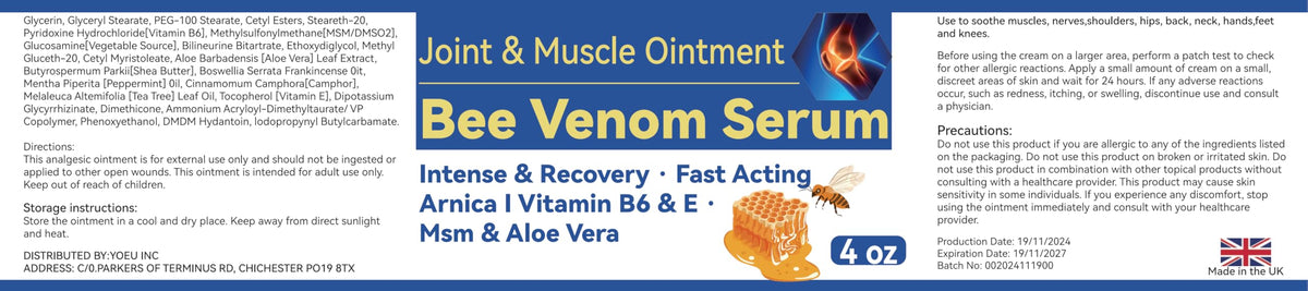 Cedonivor Bee Venom Joint and Bone Cream, Bee Venom Joint Relief Cream Joint Care for Knee, Neck, Back, Hands, Feet Moisturizer CedonivorBuy Supplements Australia