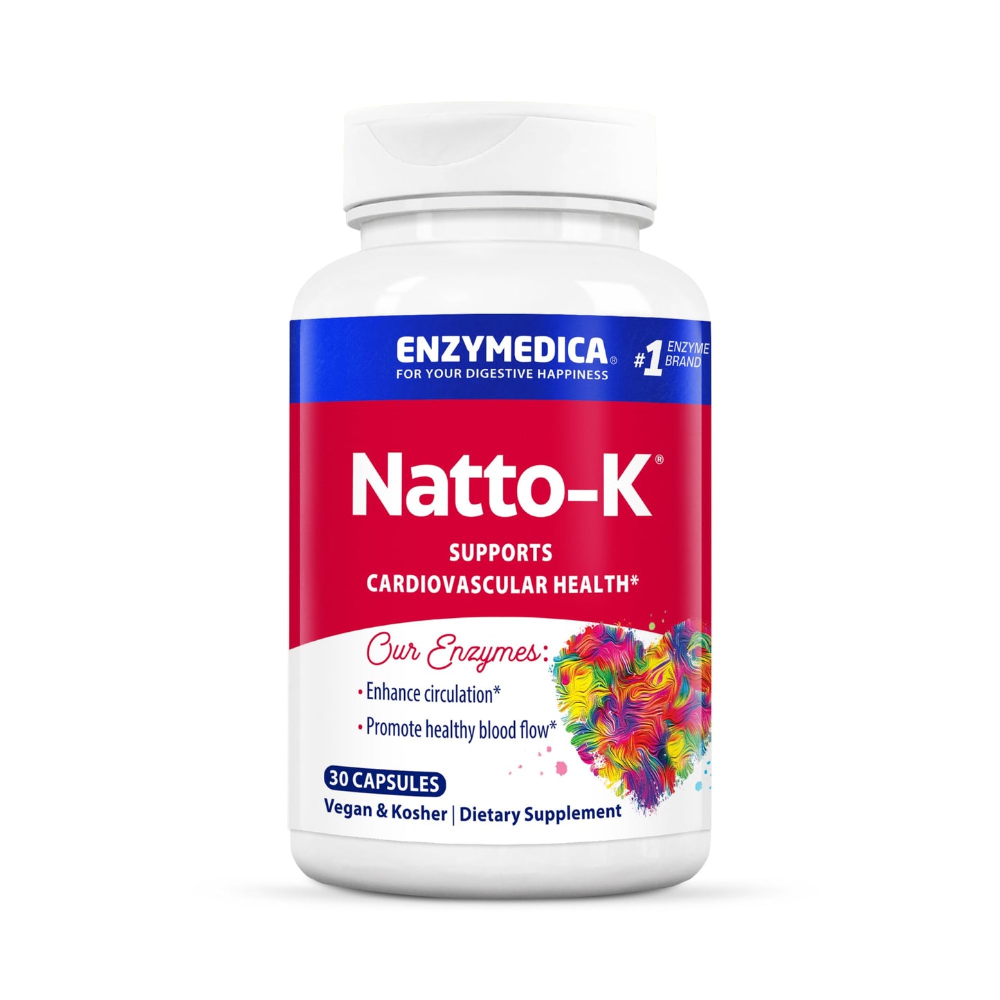 Enzymedica Natto-K Capsules, Vegan, Gluten Free, Kosher - 90 Capsules