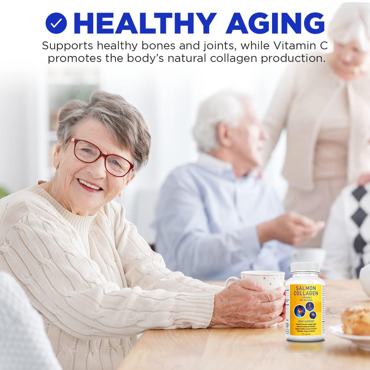 Salcoll Premium Marine Collagen Capsules, 120 Count, Fish Collagen Supplement for Joint Support, Skin, Hair & Nails Salcoll buy supplements Au