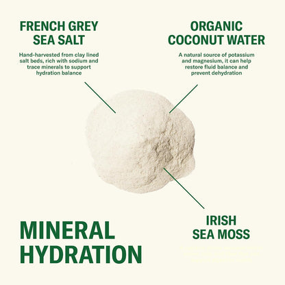 Ballerina Farm Farmer Hydrate Lemon Lime Basil Electrolytes Powder | Organic Coconut Water, Irish Sea Moss, French Sea Salt, No Added Sugar, Prebiotic Fiber, 25 Servings