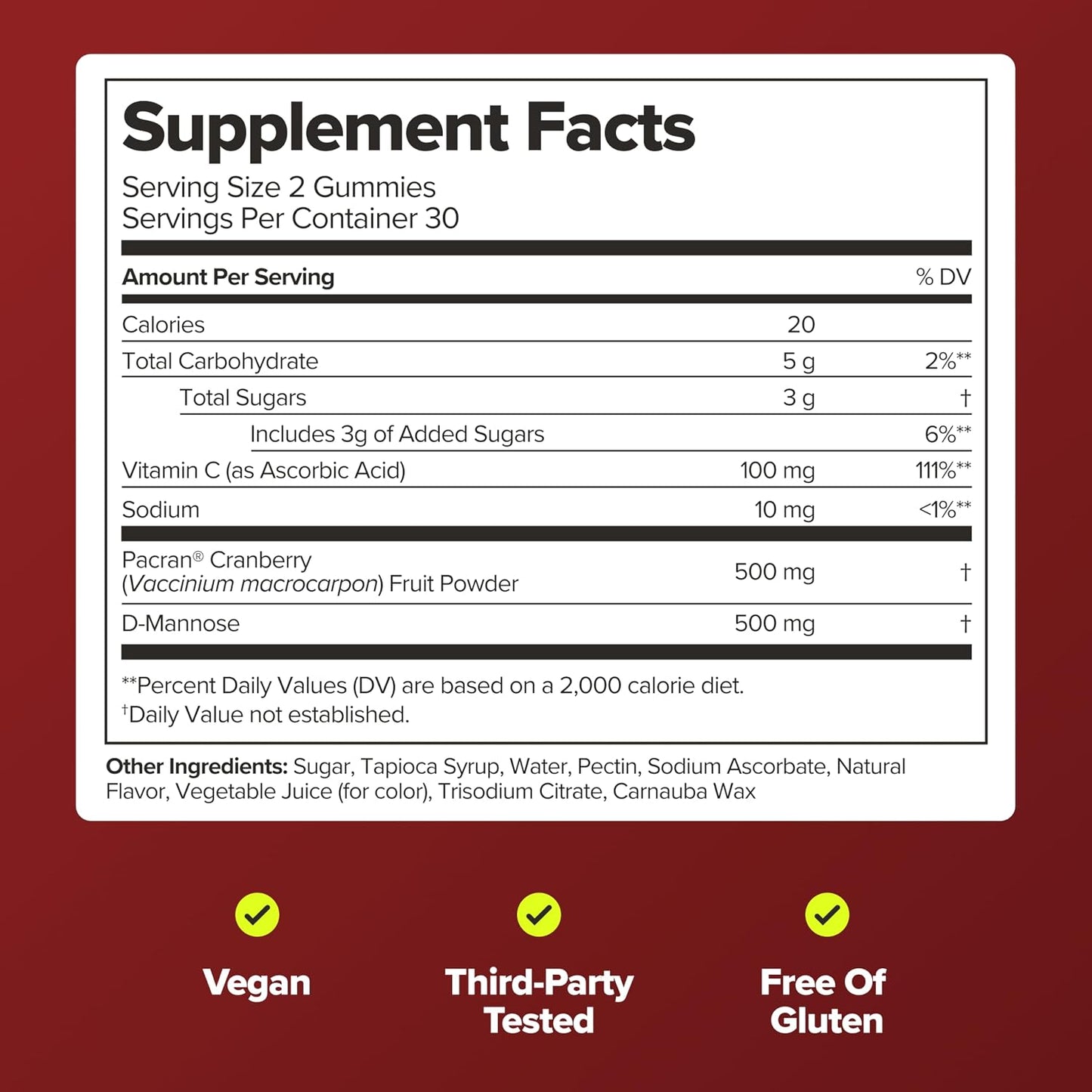 URO Urinary Tract Gummies with Pacran Cranberry – 30-Day Supply