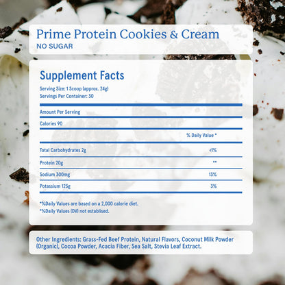 Equip Prime Chocolate Protein Powder - Gut-Friendly, No Sugar Protein Shake Powder with Grass-Fed Beef & Natural Collagen - Rich & Creamy Mix - 21g Per Serving - Whey & Dairy-Free (30 Scoops)