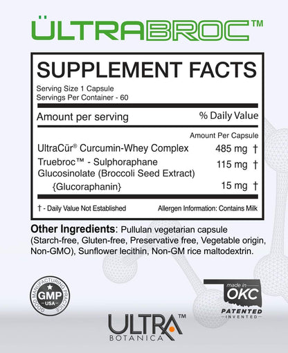 UltraCur Detoxification Supplement | Broccoli Seed Extract & Protisorb Curcumin, Sulforaphane Glucoraphanin, Liver Support, Antioxidant Supplement, Fast Absorption | 60 Veg Capsules UltraCur buy supplements Au