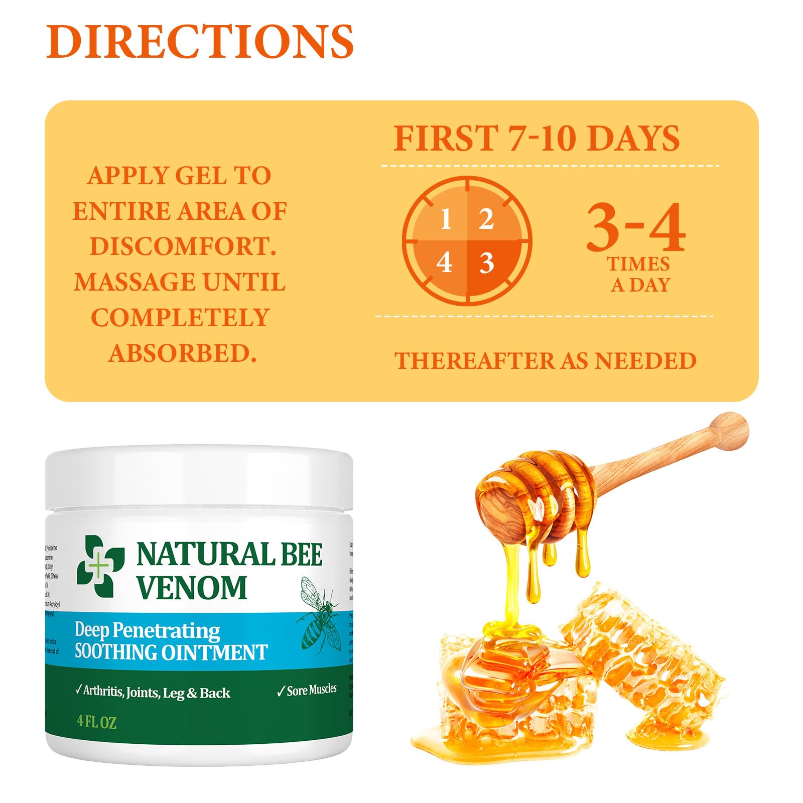 PIBIOOMAP Oringal Natural Bee Venom Serum Joint & Muscle & Bone Cream, Fast Acting, Relief Back, Shoulder, Back, Neck, Hands, Elbows, Feet, Leg, Knees, Ankle, for Adults, Elderly PIBIOOMAPBuy Supplements Australia