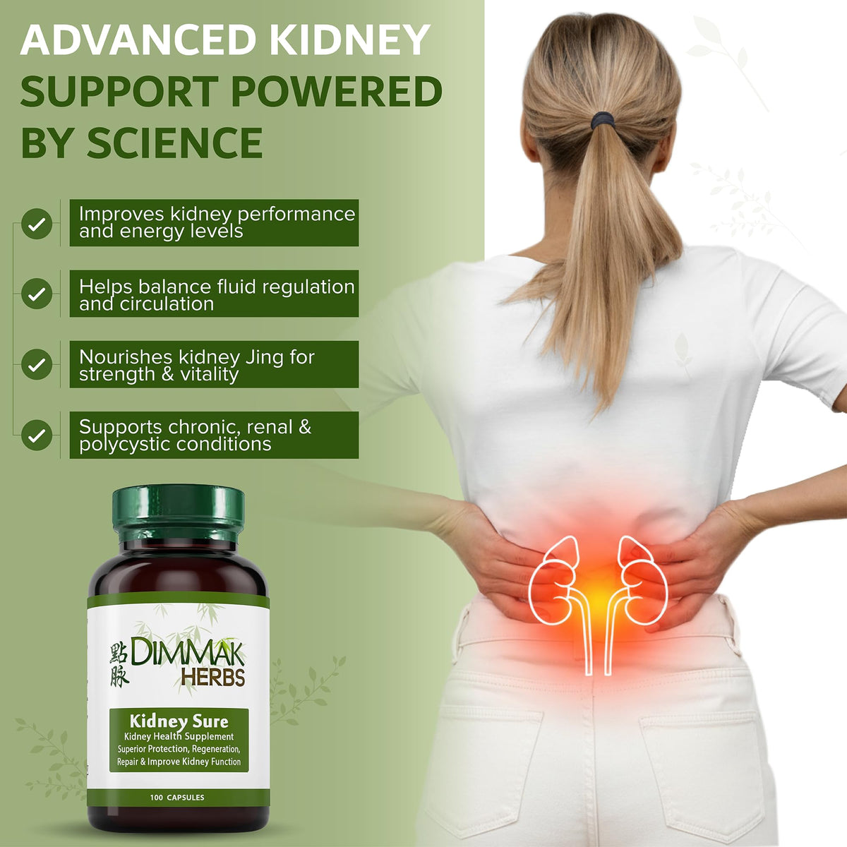 Dimmak Herbs Kidney Sure- Kidney Cleanse & Revitilization Tonic- Organic Herbal Support for Renal Health, Urinary Tract Flow & Vitality- TCM Doctor Formulated, Vegan- 400mg 100 Capsules Dimmak HerbsBuy Supplements Australia