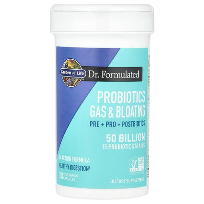 Garden of Life Dr. Formulated Pre, Post & Probiotics Gas & Bloating Once Daily 3-in-1 Complete Prebiotics, Postbiotics & Probiotics – 50 Billion CFU, Non-GMO, Gluten-Free, 30 Day Supply Garden of Life buy supplements Au