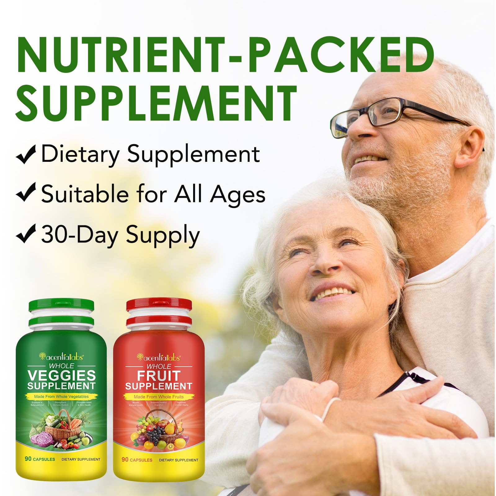 Fruit & Veggies Capsules | Daily Fruit & Vegetable Blend | 2 Bottles – 180 Vegetarian Capsules | Plant-Based Superfood Formula | Non-GMO, Gluten Free Generic buy supplements Au