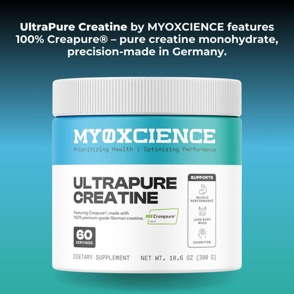 MYOXCIENCE Creapure® Creatine Monohydrate | Supports Strength & Muscle Mass, Cognition and Lean Body Mass | Unflavored 60 Servings MYOXCIENCE buy supplements Au