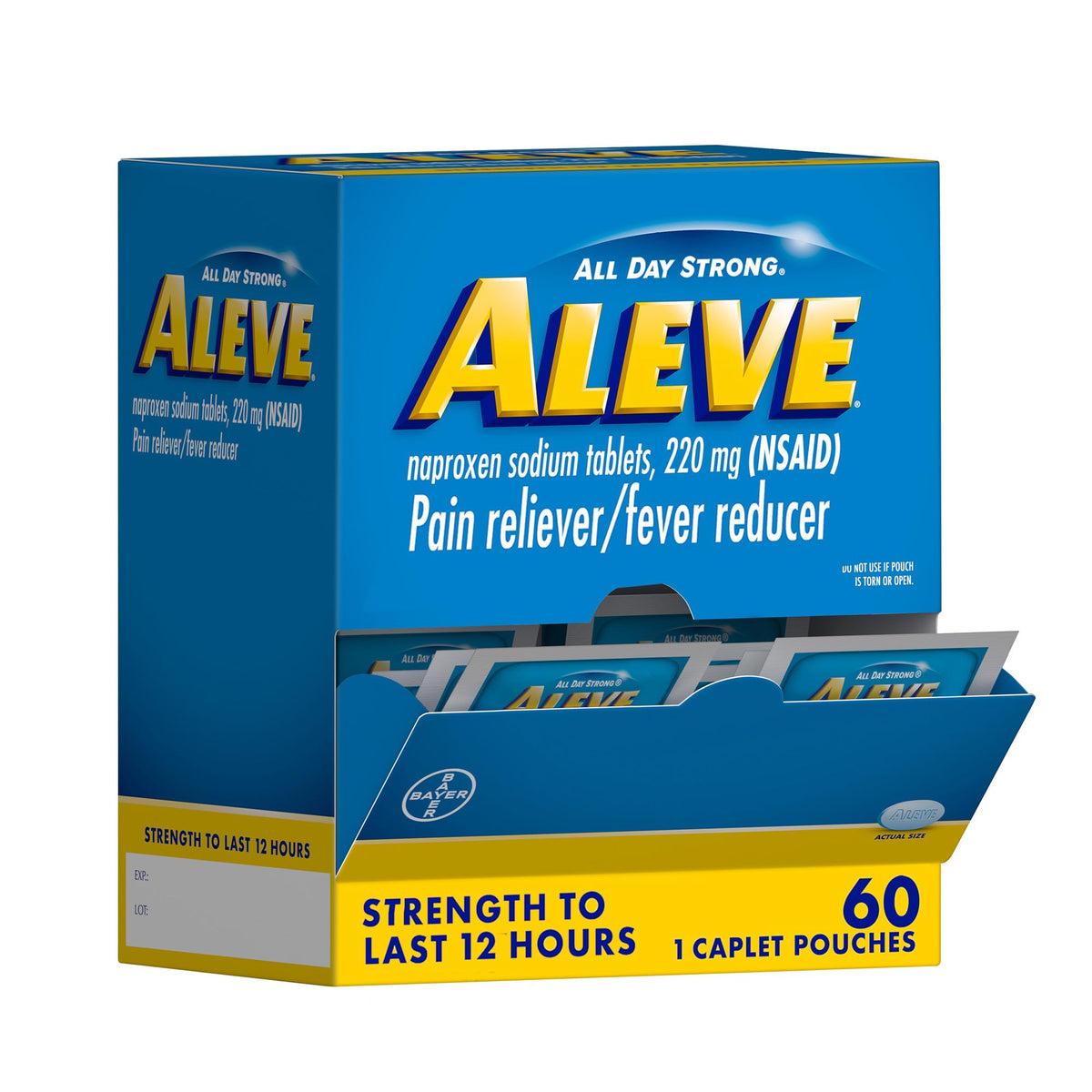 Aleve Pain Reliever & Fever Reducer Naproxen Sodium Caplets, Body and Arthritis Pain Reliever, Medicine for Adults and Children Ages 12 and Up, 60 Individual Pouches Aleve buy supplements Au