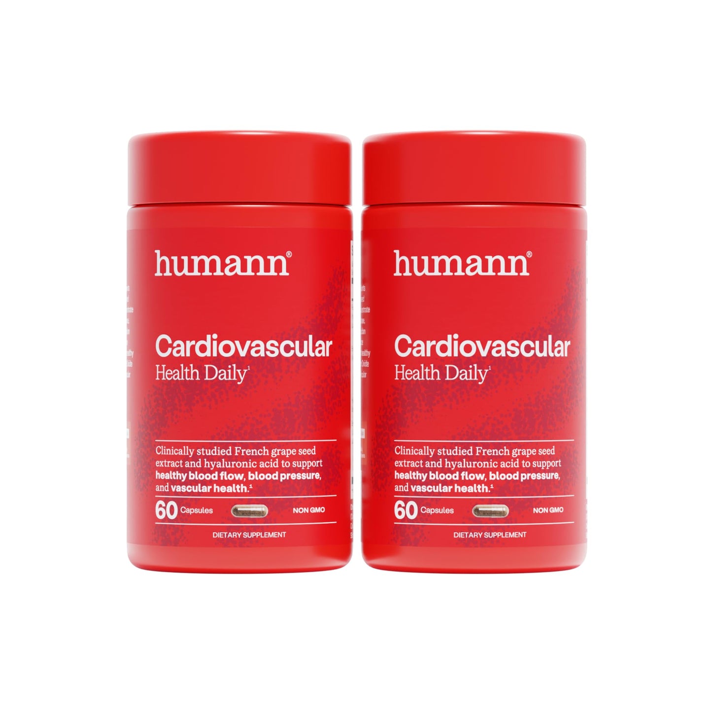 HumanN Daily Wellness, Grape Seed Extract Capsules & Hyaluronic Acid Circulation Supplements, Plant-Based Non-GMO, 60 Capsules