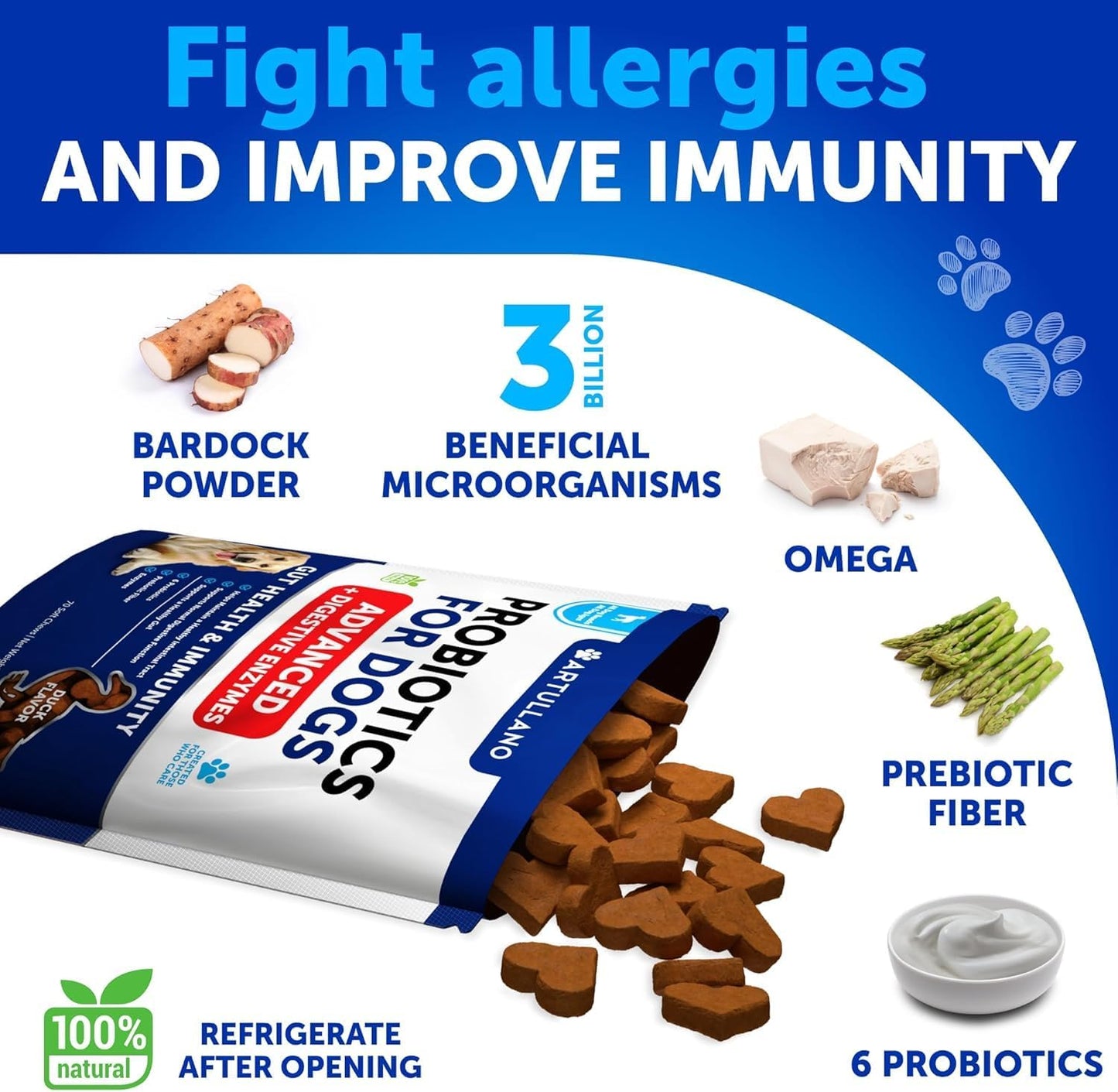 Dog Allergy Relief Chews + Probiotics Bundle - Omega 3 for Skin & Coat, Anti-Itch, Hot Spots Treatment, Immune Support - Probiotics & Prebiotics for Gut Health, Yeast Balance