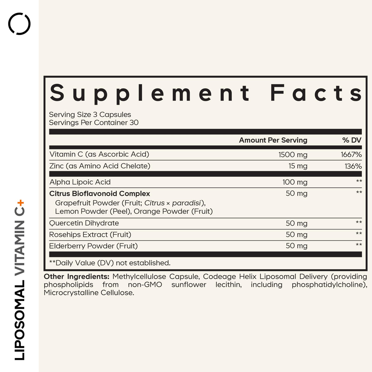 Codeage Liposomal Vitamin C Vitamins with Zinc, Elderberry, Citrus Bioflavonoids Ascorbic Acid, Quercetin & Rose Hips Fruit, Vitamina C Liposomal Supplement Pills - Non-GMO, Vegan - 90 Capsules CodeageBuy Supplements Australia