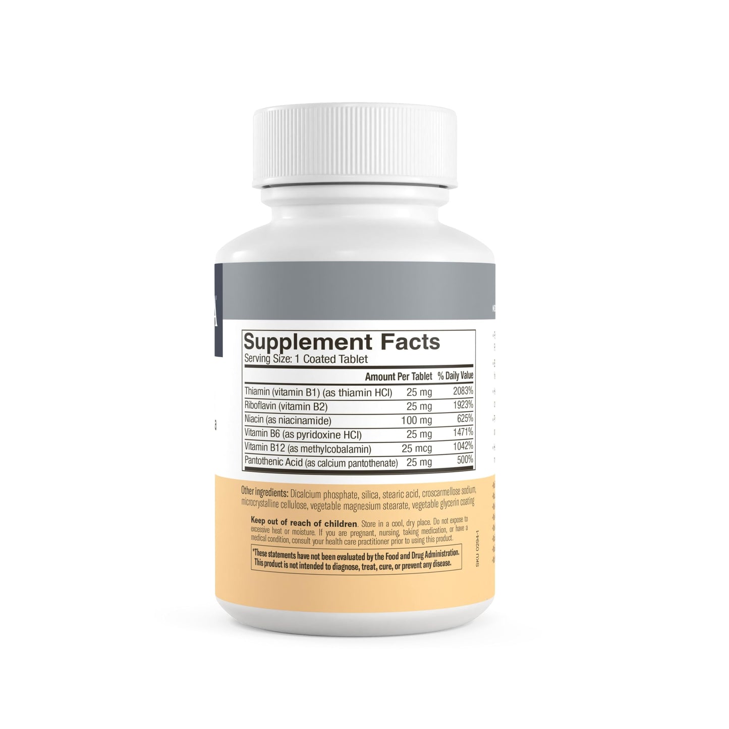 FREEDA Super B-Complex Vitamin Supplement – No Folic Acid or PABA, 100ct | Supports Energy, Metabolism, & Cellular Function – Balanced B Vitamins for Men & Women – Kosher, Vegan, Gluten-Free, USA Made