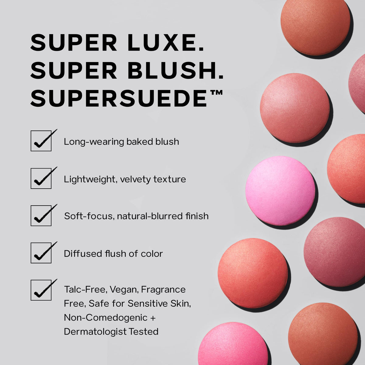 Saie SuperSuede Baked Blush - Talc-Free Powder Blush for Cheeks Infused with Hyaluronic Acid, Glycerin + Squalane - Hydrating Face Makeup for a Natural, Diffused Flush of Color - Ciao (0.1 Ounce) SaieBuy Supplements Australia