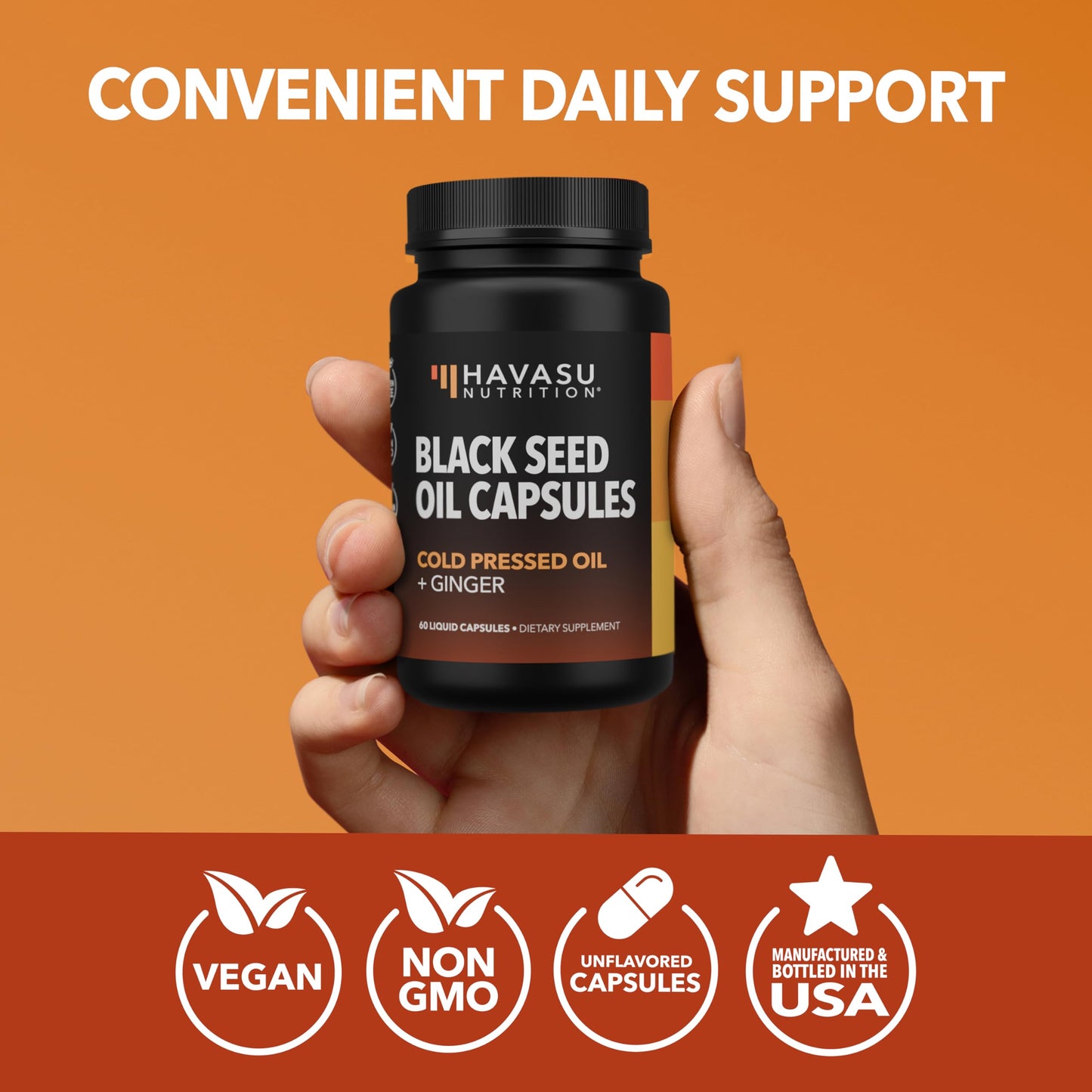 Black Seed Oil Capsules, Vegan, Non-GMO, Cold-Pressed Nigella Sativa, 90ct | 1500mg Per Serving Black Cumin Supplement for Skin Health, Immune Function, and Digestive Health, Unflavored, 30 Servings