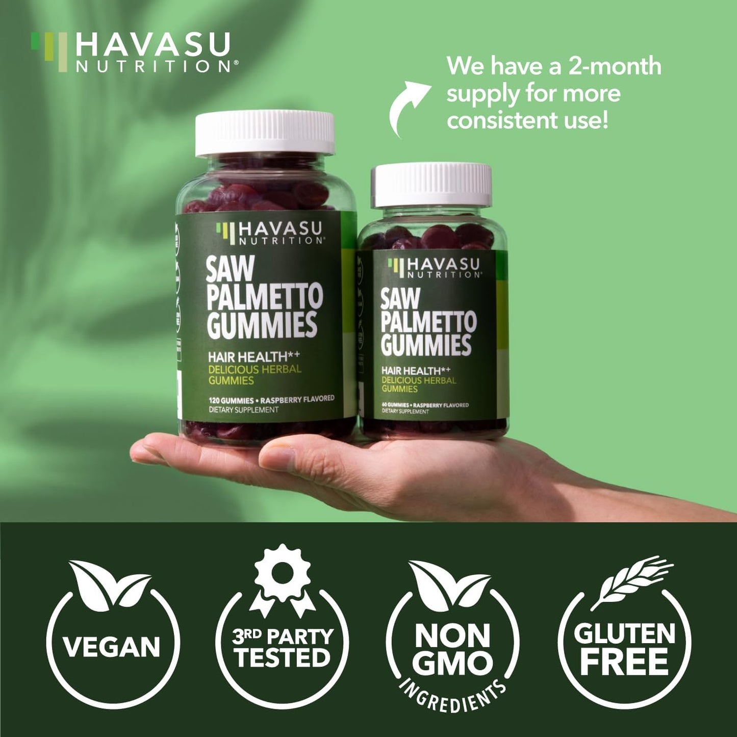 Saw Palmetto Gummies for Men, Prostate Health Supplement, 60 Count | DHT Blocker for Men for Hair Health & Male Patterned Balding, Supports Scalp and Prostate Wellness, Raspberry, 30 Day Supply