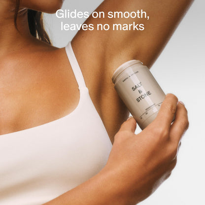 Salt & Stone Aluminum Free Deodorant | Extra Strength 48 Hour Protection for Women & Men | Made with Seaweed Extracts, Niacinamide & Prebiotics | Santal & Vetiver Salt & StoneBuy Supplements Australia