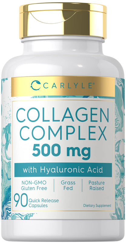 Carlyle Collagen Pills with Hyaluronic Acid | 500mg | 90 Capsules | Hydrolyzed Collagen Type 1 and 3 | Non-GMO, Gluten Free Supplement Carlyle buy supplements Au
