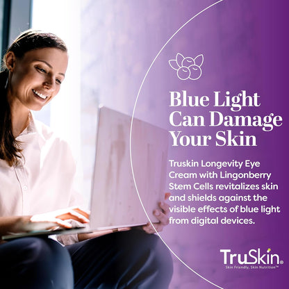 TruSkin Caffeine Eye Cream with Bakuchiol for Dark Circles, 0.5 fl oz | With Lingonberry stem cells and Green Coffee Bean to visibly reduce puffiness and smooth fine lines