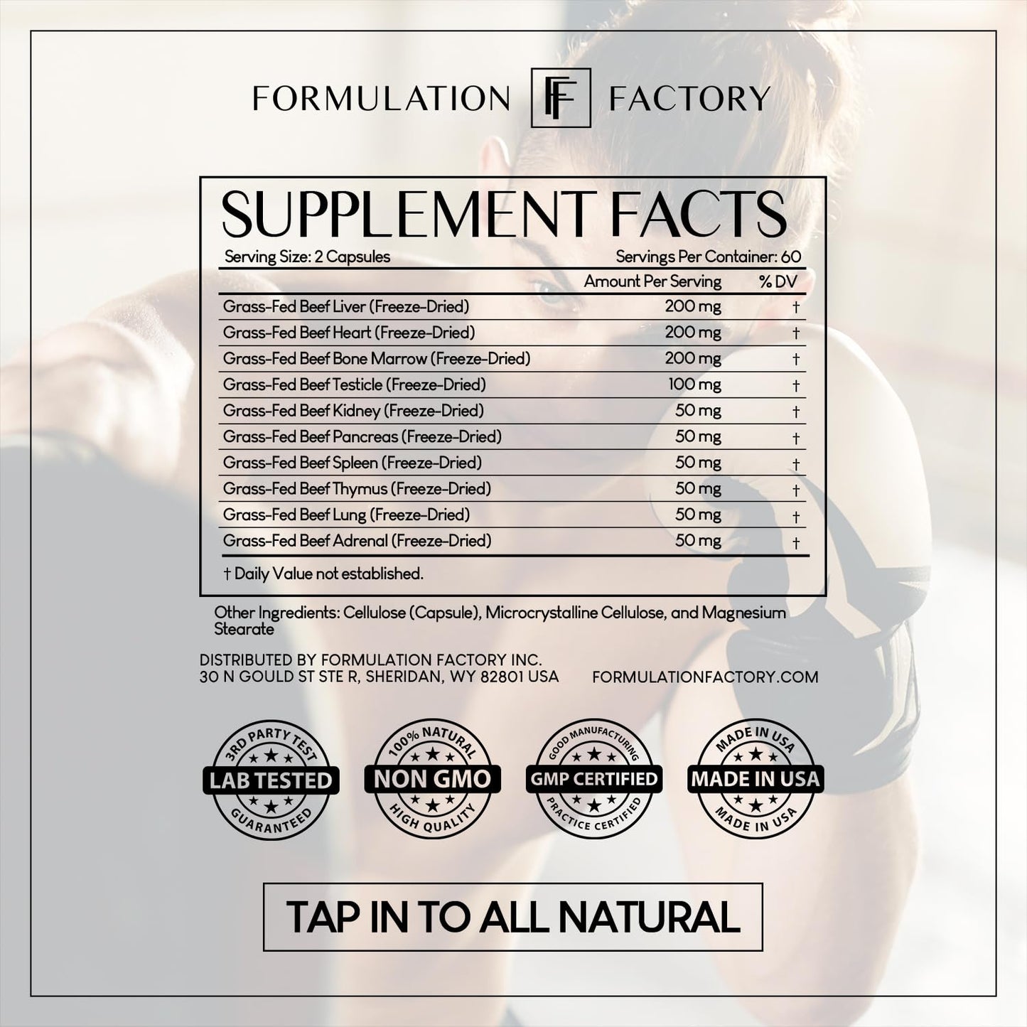 Formulation Factory Primal Power 10-in-1 Beef Organ Supplement - Grass Fed Beef Liver Capsules with Heart, Bone Marrow, Kidney, Testicle - Freeze Dried Organ - 120 Capsules, 2 Month Supply Formulation Factory buy supplements Au