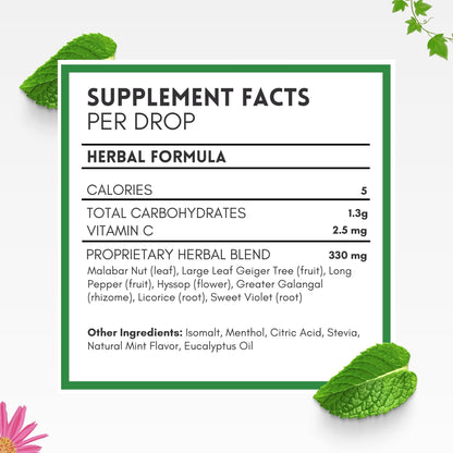 HERBION Naturals Cough Drops, Sugar Free with Stevia, Dietary Supplement, Soothes Cough, for Adults & Children Over 6 Years, 18 Count, Mint, Pack of 1