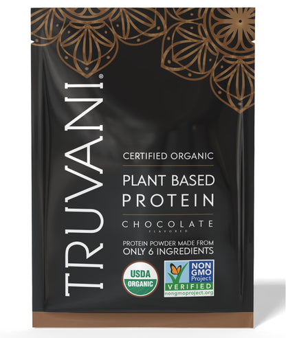 Truvani Organic Plant Based Protein Powder | Vanilla | 1 Serving | Vegan | 20g Pea Protein | Keto | Gluten & Dairy Free | Low Carb | No Added Sugar