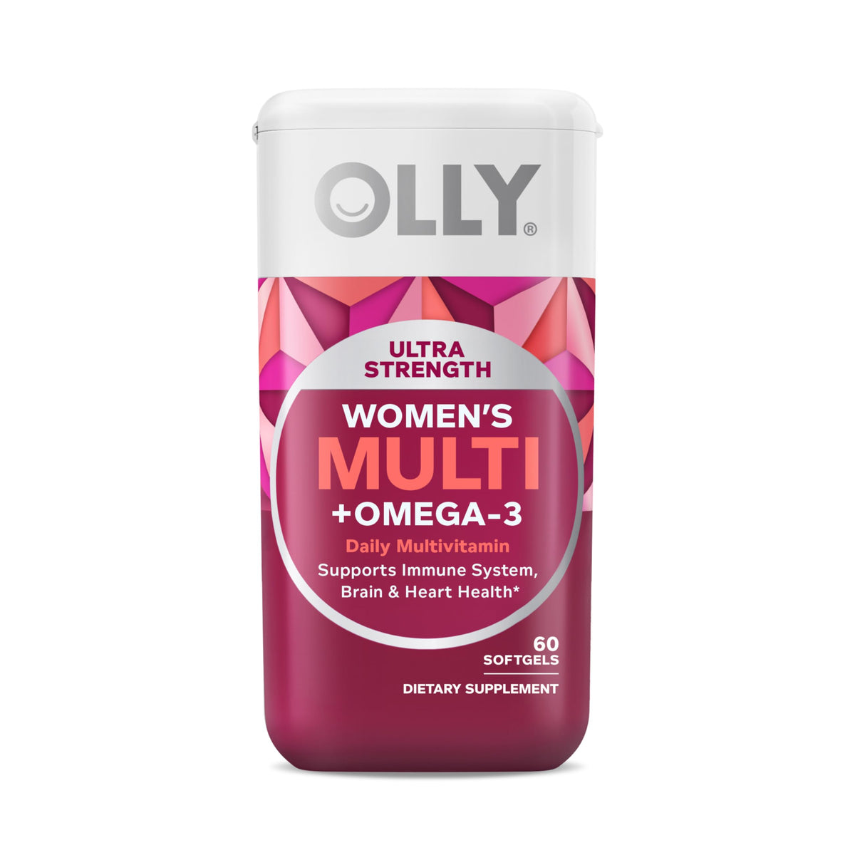 OLLY Ultra Strength Women's Multi Softgels, Overall Health and Immune Support, Omega-3s, Iron, Vitamins A, D, C, E, B12, Daily Multivitamin, 30 Day Supply - 60 Count OLLY buy supplements Au