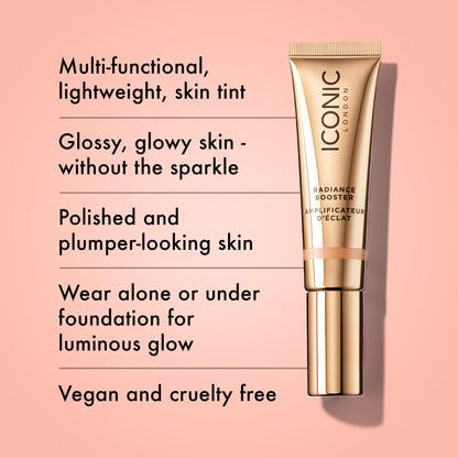ICONIC LONDON Radiance Booster | Liquid Radiance Lightweight Skin Tint for a Glowy Makeup Look, Cruelty Free, Vegan Makeup (Champagne Glow) 30 mL/ 1.01 Fl Oz ICONIC LONDON buy supplements Au