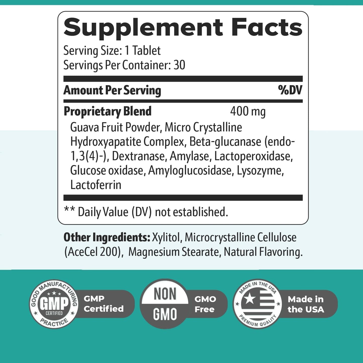 Synadentix – Hydroxyapatite & Enzyme Tablets – 30 Ct, 1 Month Supply | Hydroxyapatite & enzyme blend | Non-GMO, Made in USA, GMP-Certified | Dissolving oral tablet