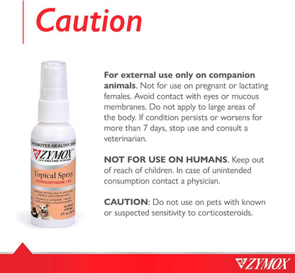 Zymox Topical Hot Spot Spray for Dogs and Cats with 1% Hydrocortisone, 2oz
