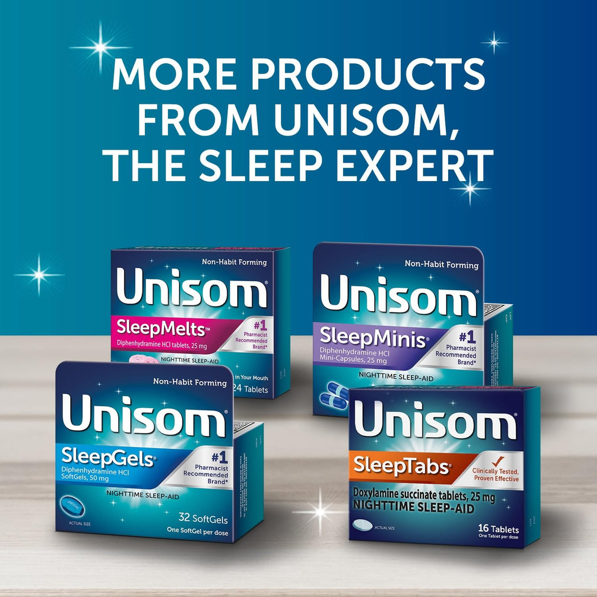 Unisom SleepTabs, Nighttime Sleep-aid, Doxylamine Succinate, 80 Tablets Unisom buy supplements Au