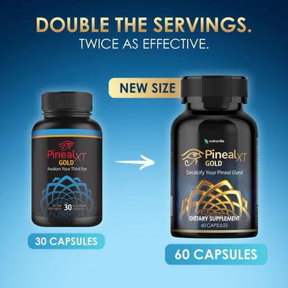 Pineal XT Gold Pineal Gland Supplement, Third Eye Awakening | Focus and Memory Supplement for Brain, 7 Powerful Ingredients Detox and Activate Your Pineal Gland, 30 Count, 1 Daily