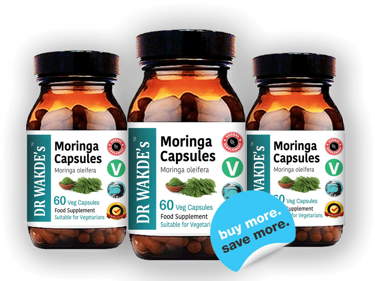 DR WAKDE'S Moringa Capsules (Moringa oleifera, 60 Veg Caps, Plant-Based Supplement, Ayurvedic Herb, All Natural, Vegan) DR WAKDE's buy supplements Au