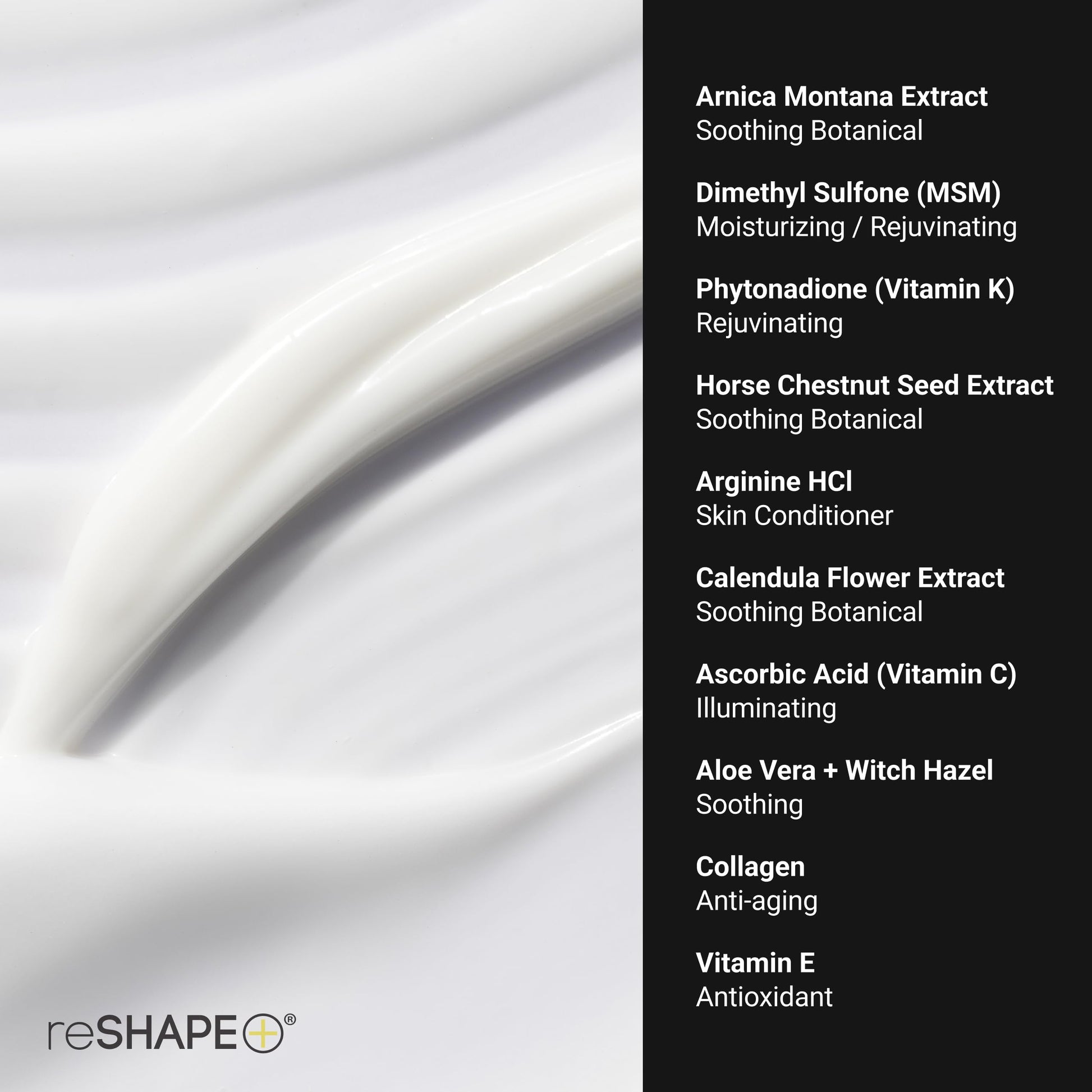 Reshape+ Arnica Bruise Relief Topical Cream For Bruising, Swelling, & Discoloration On Skin, Natural Skin Care Homeopathic Arnica Lotion W/Vitamin K, Horse Chestnut, & Collagen, 8 Fl Oz (2-Pack) Reshape+Buy Supplements Australia