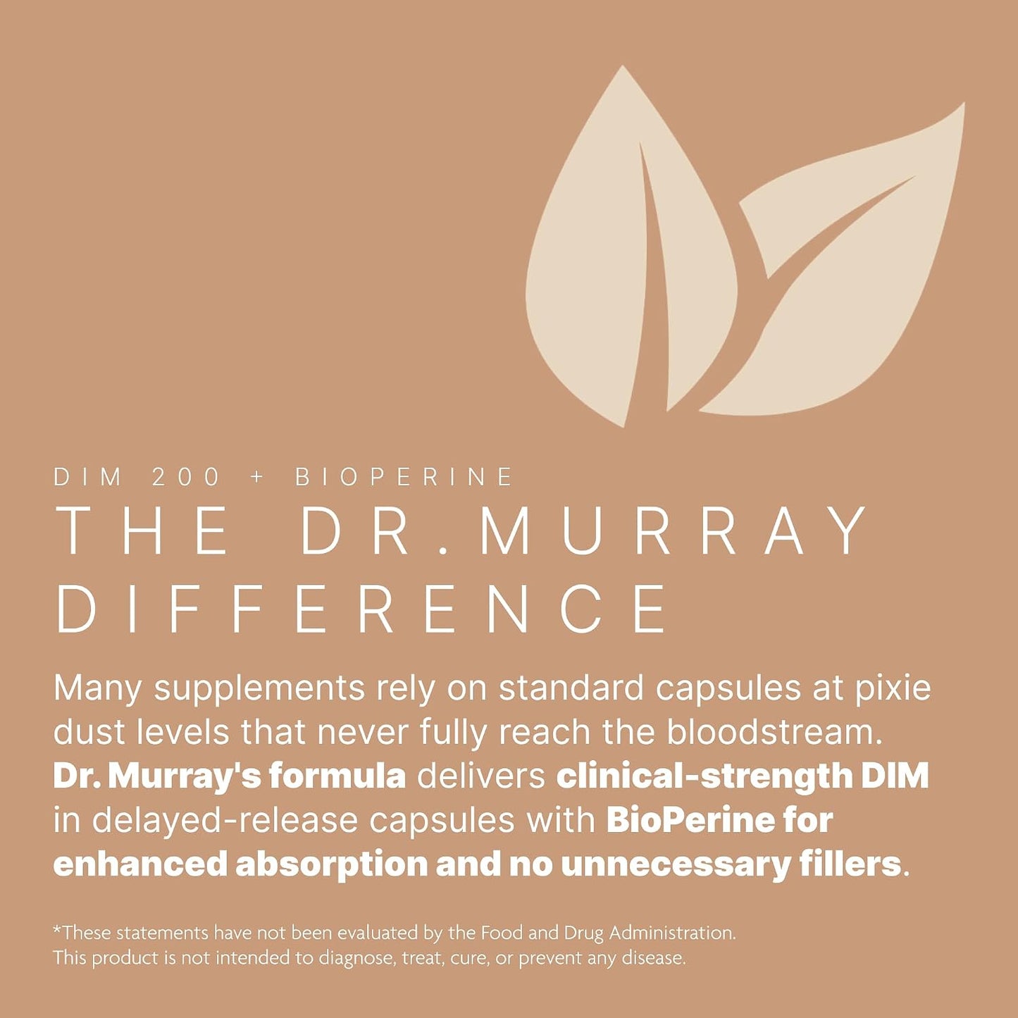 Dr. Murray's Ultra Clean DIM 200 mg & BioPerine Vegan Capsules - Delayed-Release | Estrogen Metabolism Support | Hormonal Balance | Third-Party Tested | GMP Certified| Soy Free & Non-GMO | 60 Count