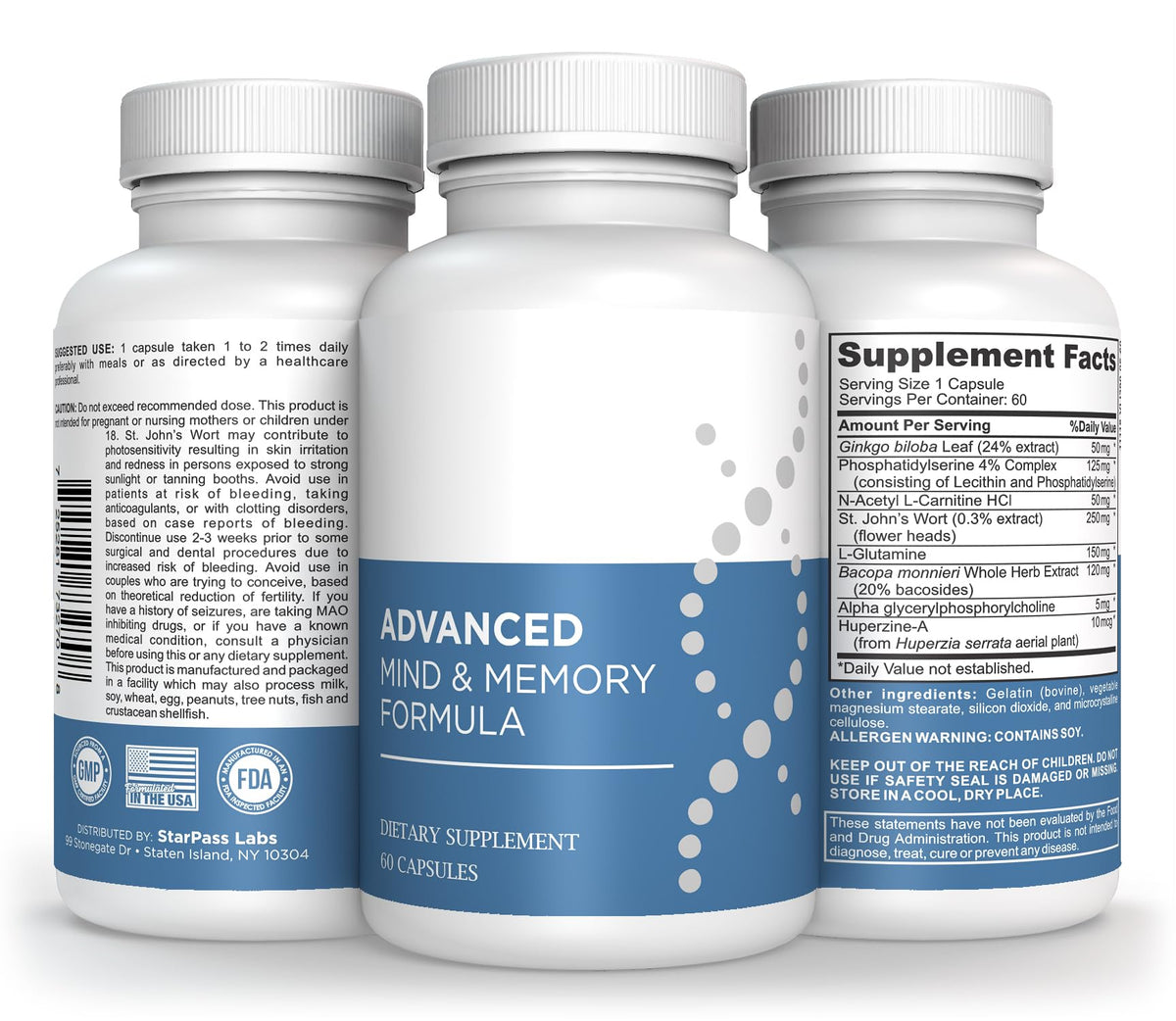 StarPass Labs Advanced Memory Formula Extreme Brain Booster, Brain Supplement for Memory, Focus and Mental Performance, Memory Vitamins for Better Brain Health 180 Capsules (3 Pack) StarPass LabsBuy Supplements Australia