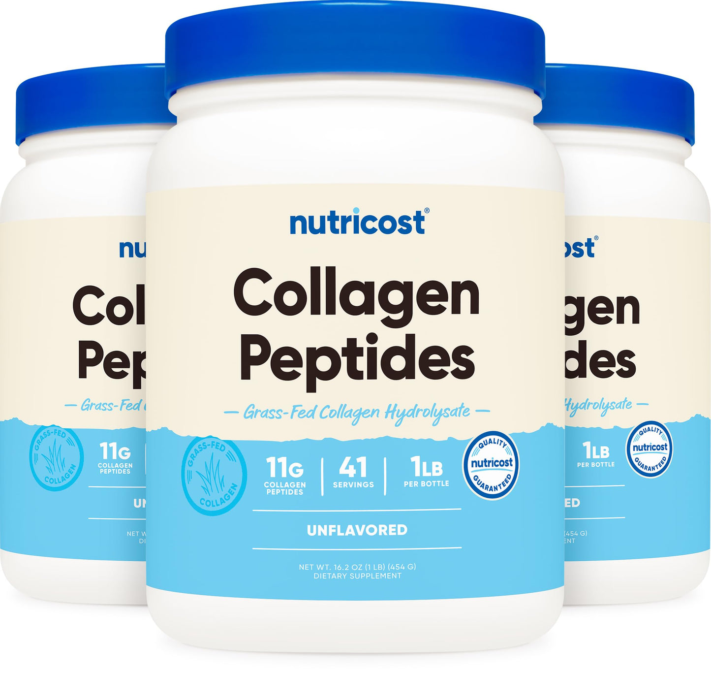 Nutricost Collagen Peptides Powder 1LB (454 G) - Grass Fed Bovine Collagen Hydrolysate (Unflavored)