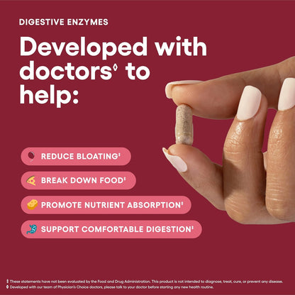 Physician's CHOICE - Women's Digestive Harmony Bundle: Probiotics for Women 60ct + Digestive Enzymes 180ct - Value Pack
